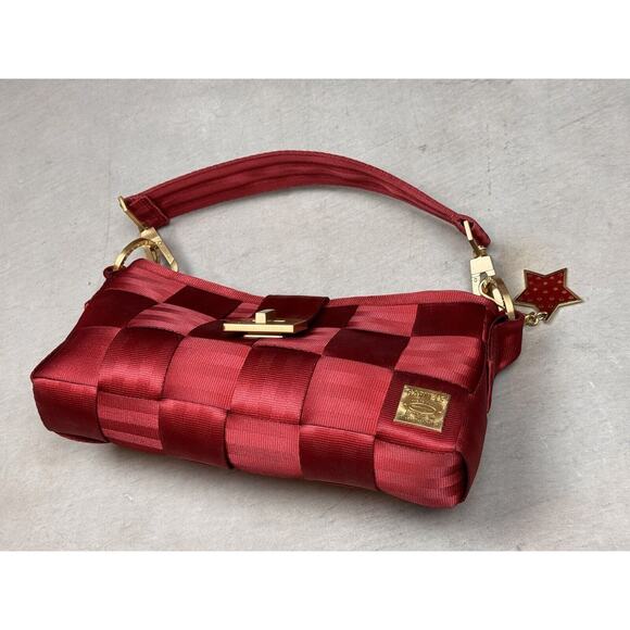 Harveys Seatbelt RARE Maroon Red Carriage Baguette Handbag - Picture 9 of 16
